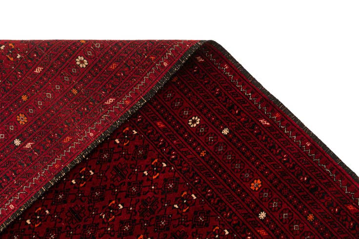 Detail image of 4' 3 x 6' 6 Hand Knotted Afghan Akhche Oriental Wool Rug