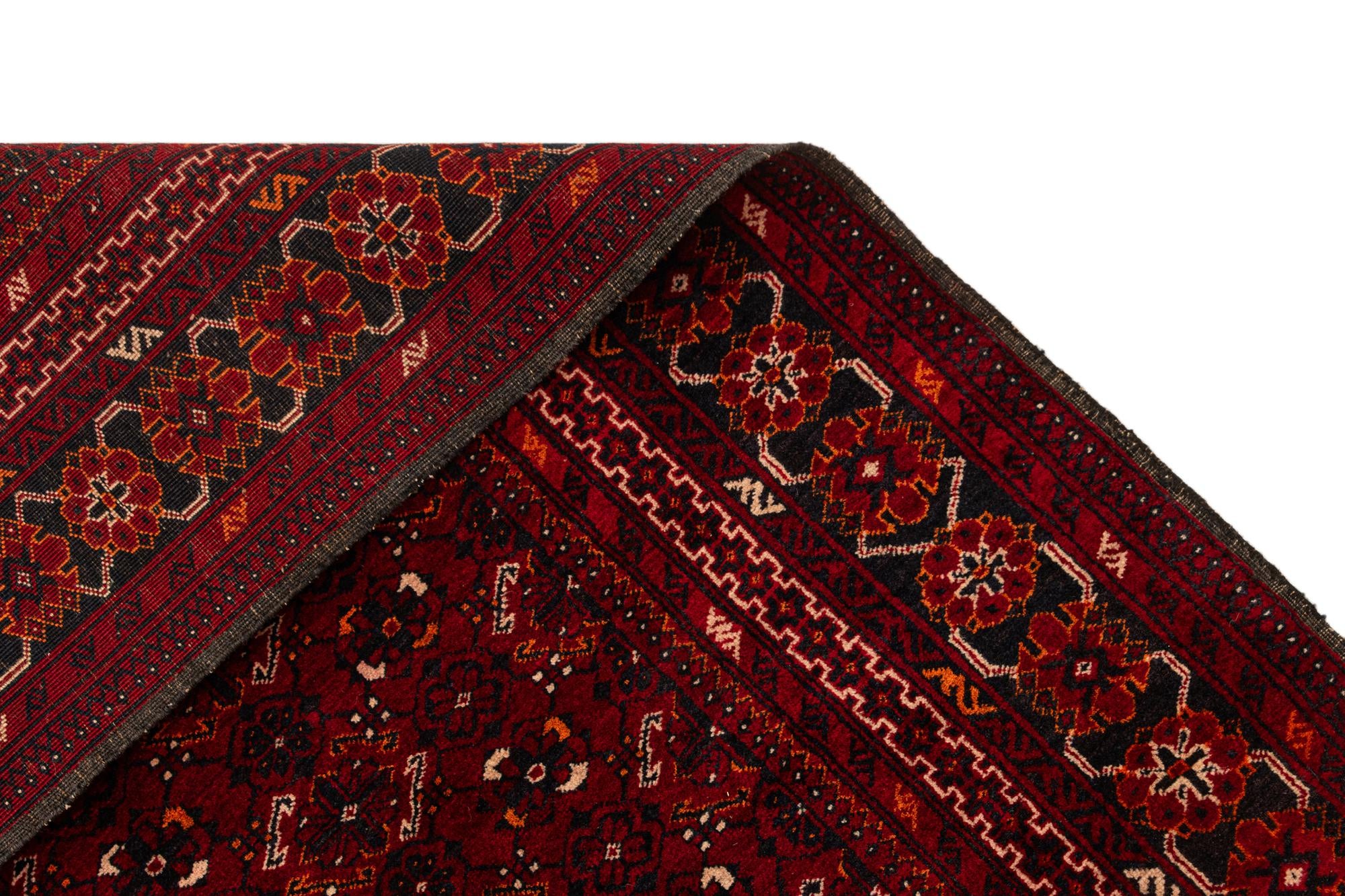 3' 5 x 6' 5 Hand Knotted Afghan Akhche Wool Rug
