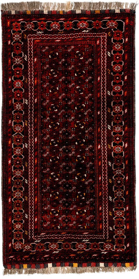 Detail image of 3' 5 x 6' 5 Hand Knotted Afghan Akhche Wool Rug