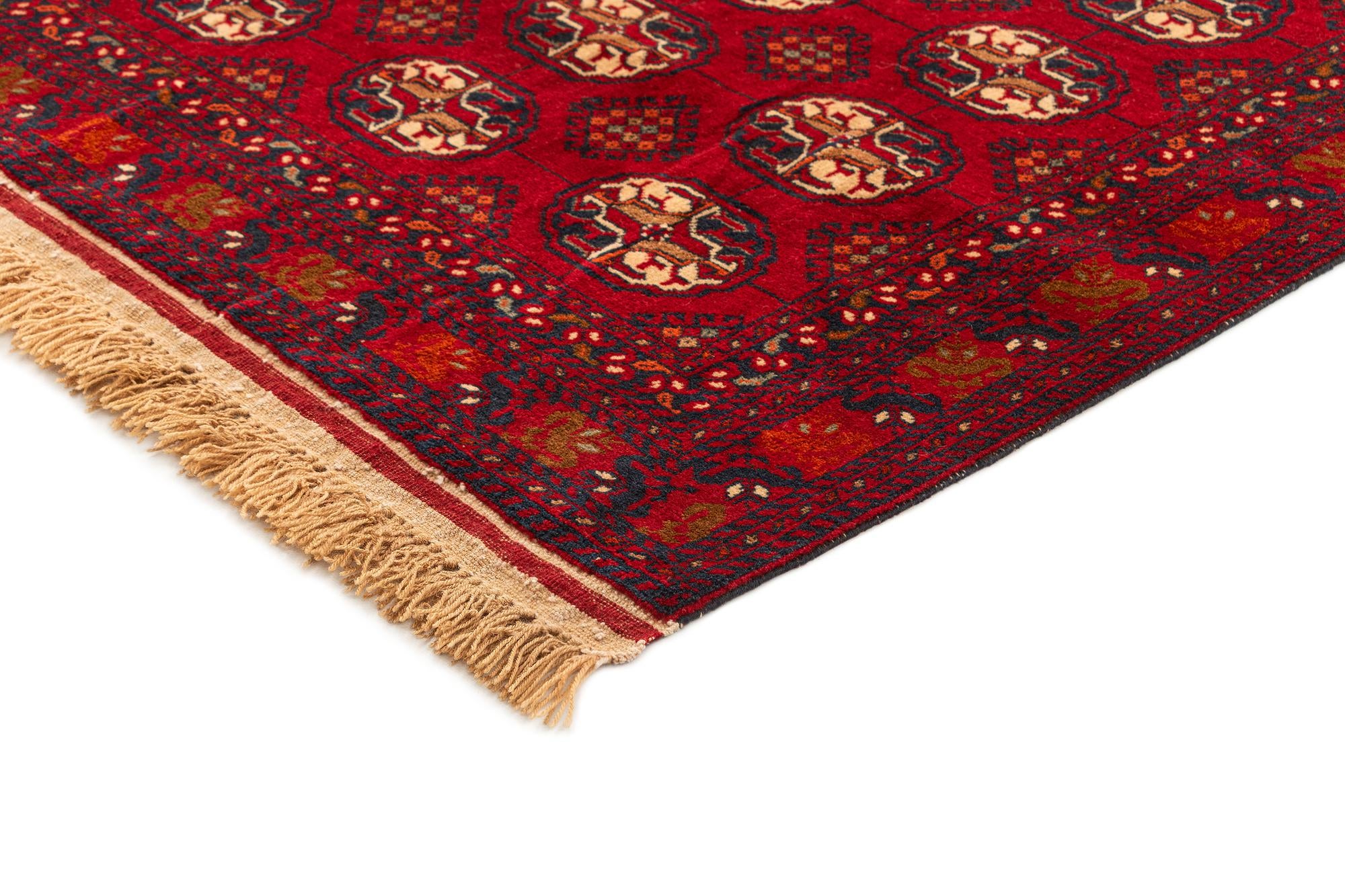 3' 4 x 5' 10 Hand Knotted Afghan Akhche Wool Rug