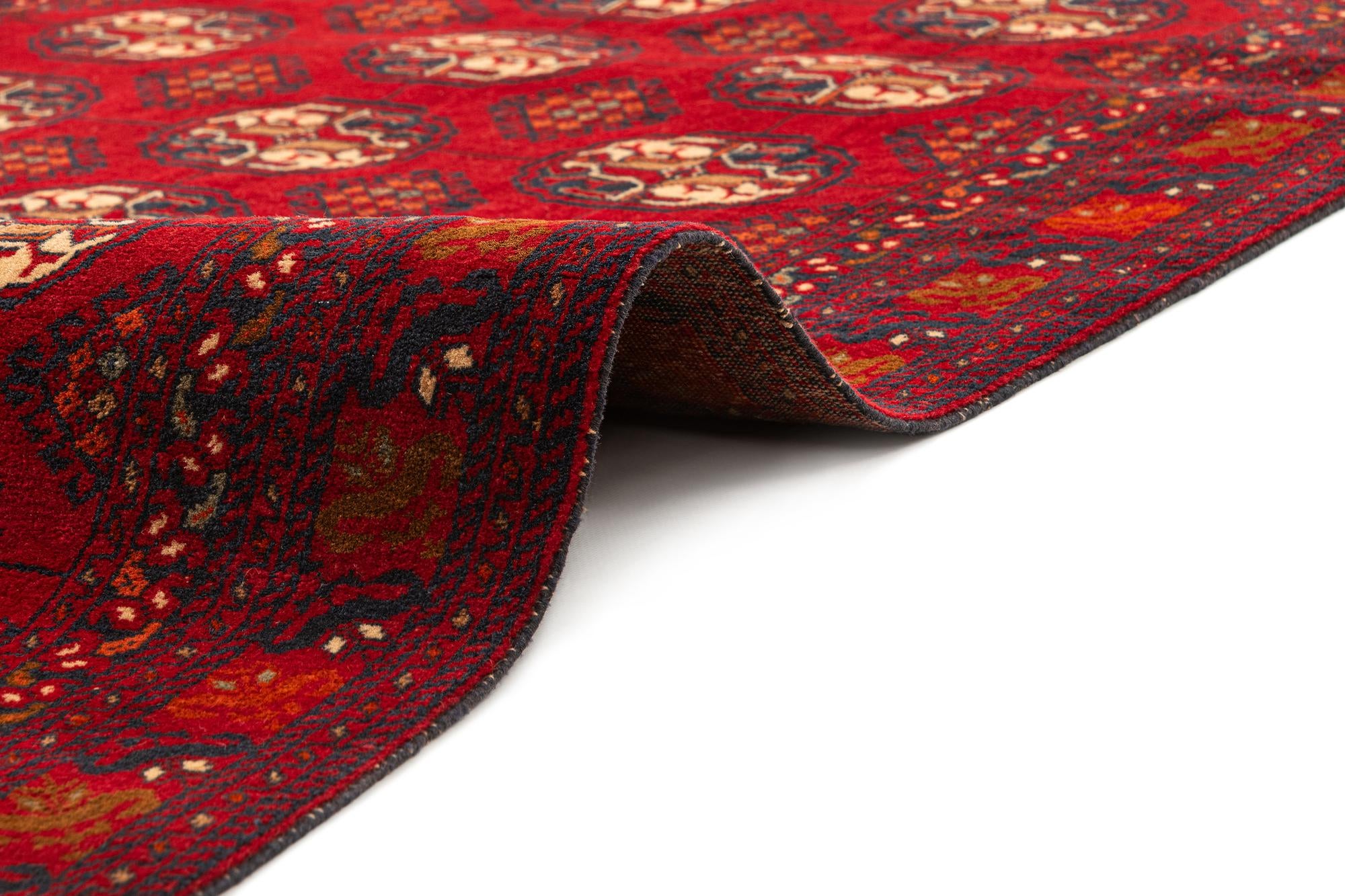 3' 4 x 5' 10 Hand Knotted Afghan Akhche Wool Rug