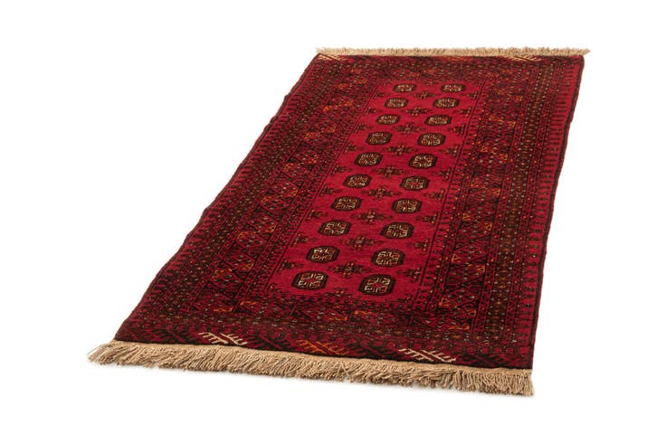 Detail image of 3' 4 x 6' Hand Knotted Afghan Akhche Wool Rug