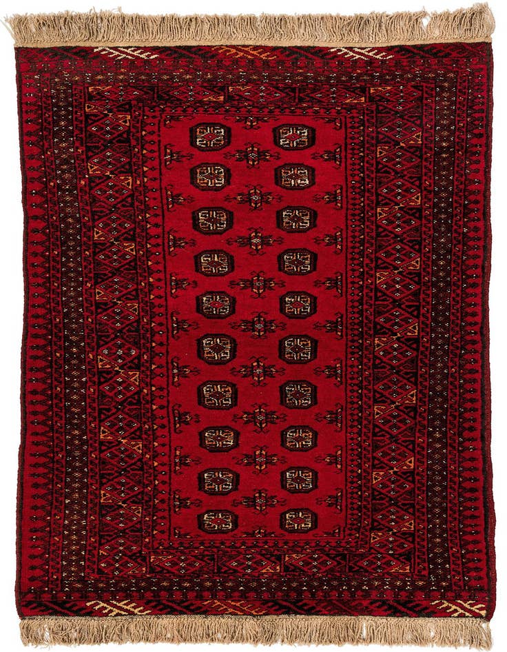 Detail image of 3' 4 x 6' Hand Knotted Afghan Akhche Wool Rug
