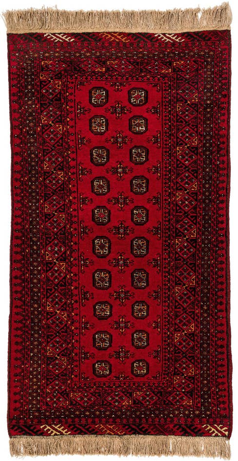 Detail image of 3' 4 x 6' Hand Knotted Afghan Akhche Wool Rug
