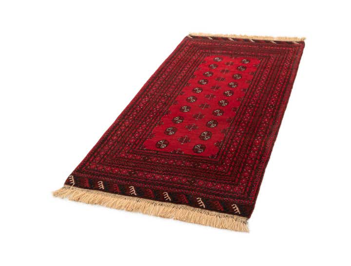 3' 7 x 6' 7 Hand Knotted Afghan Akhche Wool Rug