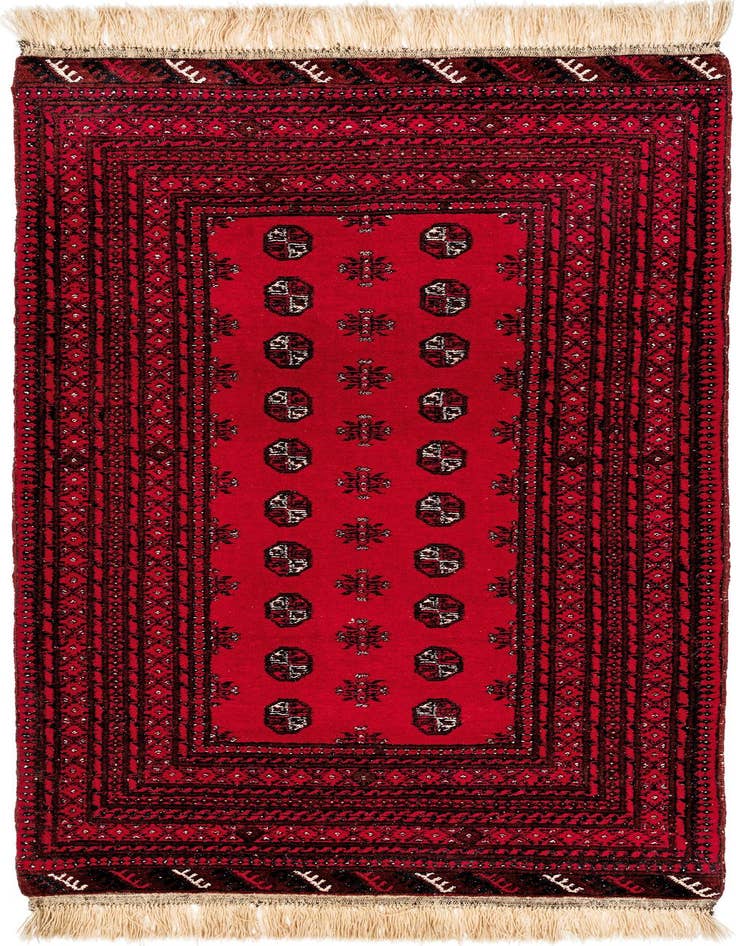 Detail image of 3' 7 x 6' 7 Hand Knotted Afghan Akhche Wool Rug