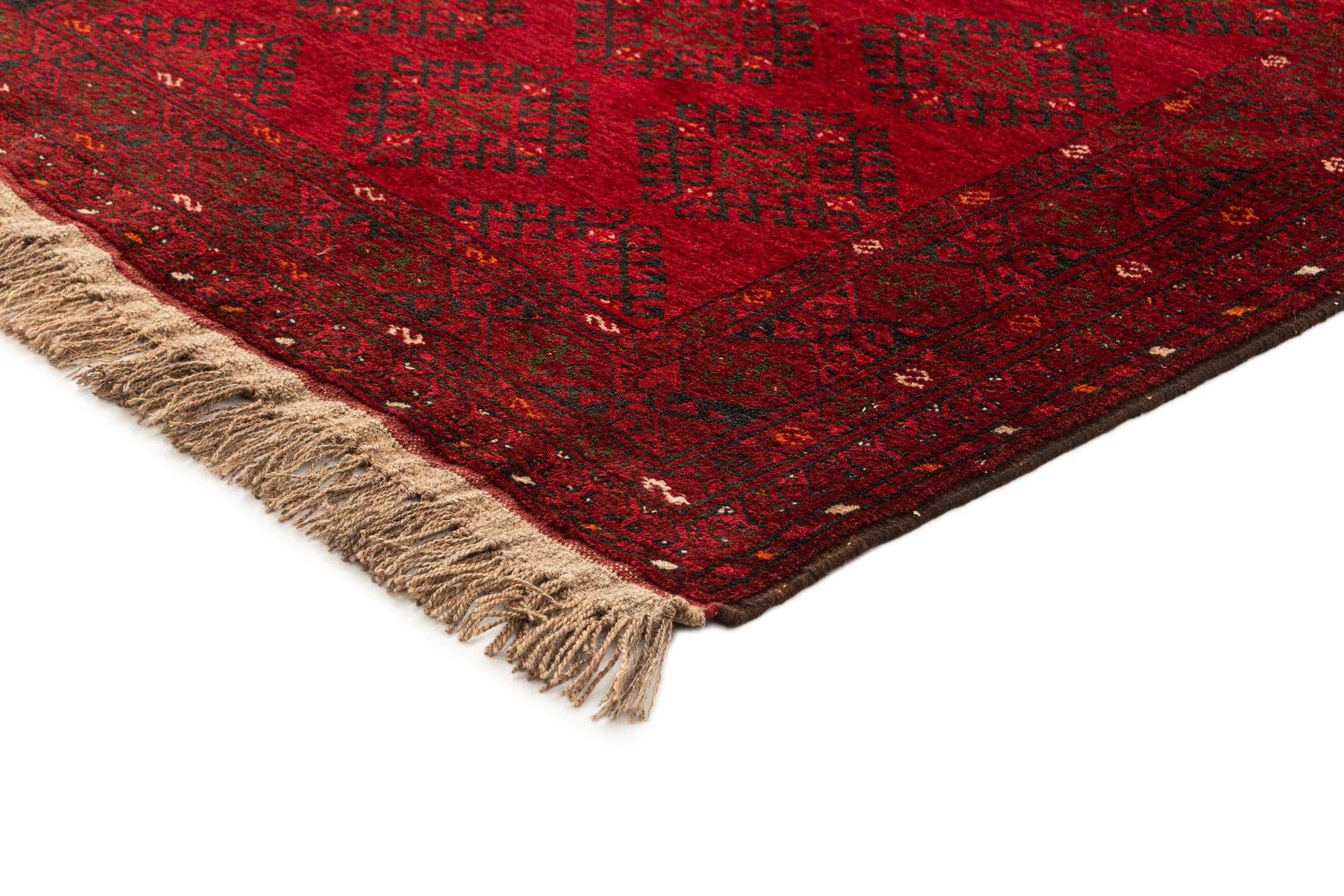 3' 5 x 6' 2 Hand Knotted Afghan Akhche Wool Rug