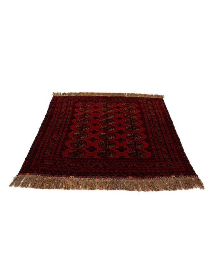 Detail image of 5' 2 x 7' 6 Hand Knotted Afghan Akhche Oriental Wool Rug