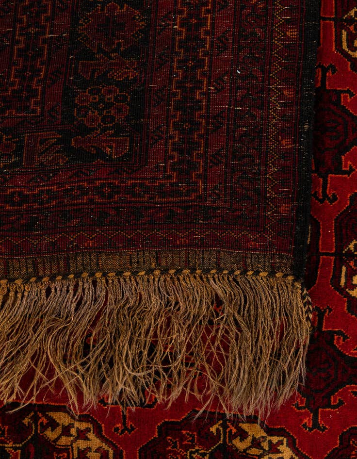 Detail image of 5' 2 x 7' 6  Hand Knotted Afghan Akhche Oriental Wool Rug
