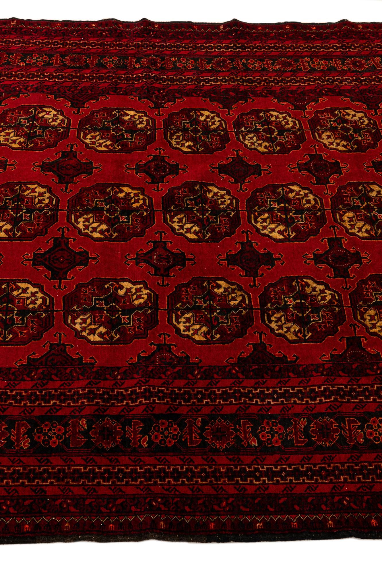 5' 2 x 7' 6 Hand Knotted Afghan Akhche Oriental Wool Rug