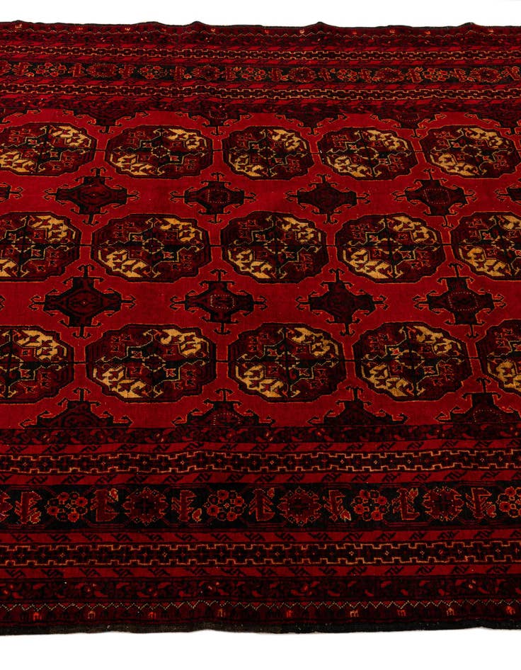 Detail image of 5' 2 x 7' 6 Hand Knotted Afghan Akhche Oriental Wool Rug
