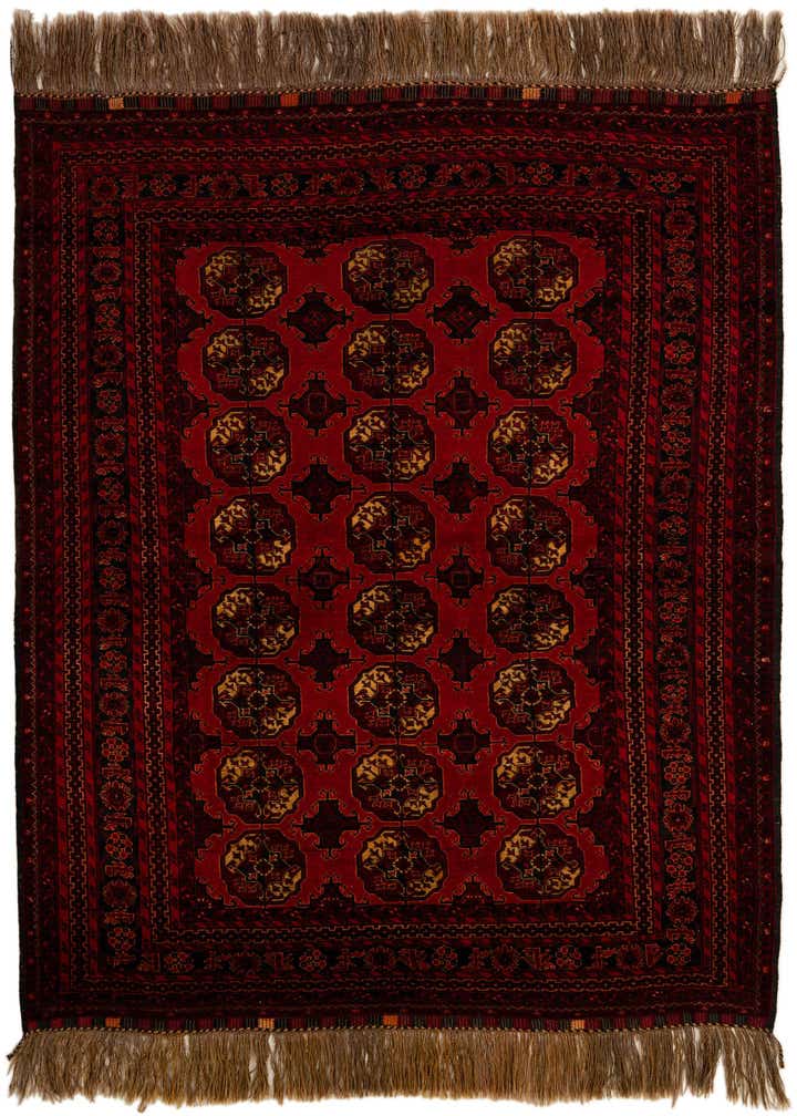 5' 2 x 7' 6 Hand Knotted Afghan Akhche Oriental Wool Rug