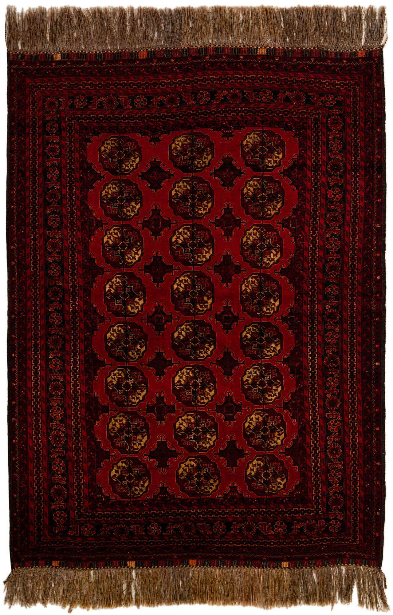 5' 2 x 7' 6 Hand Knotted Afghan Akhche Oriental Wool Rug