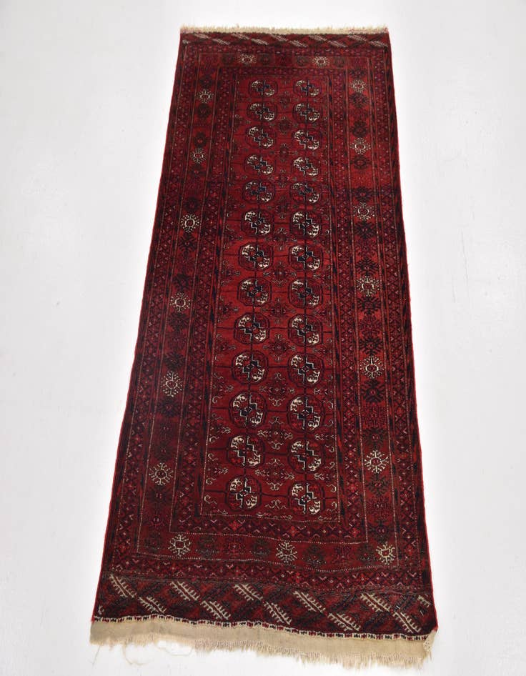 Detail image of 2' 10 x 4' 5 Hand Knotted Afghan Akhche Oriental Wool Rug