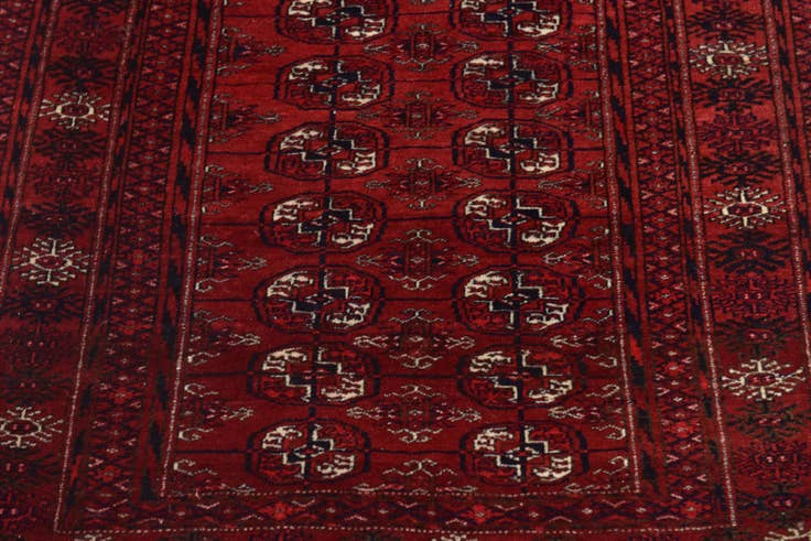 Detail image of 2' 10 x 4' 5 Hand Knotted Afghan Akhche Oriental Wool Rug