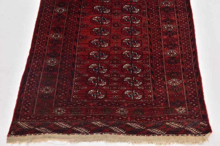 Detail image of 2' 10 x 4' 5 Hand Knotted Afghan Akhche Oriental Wool Rug