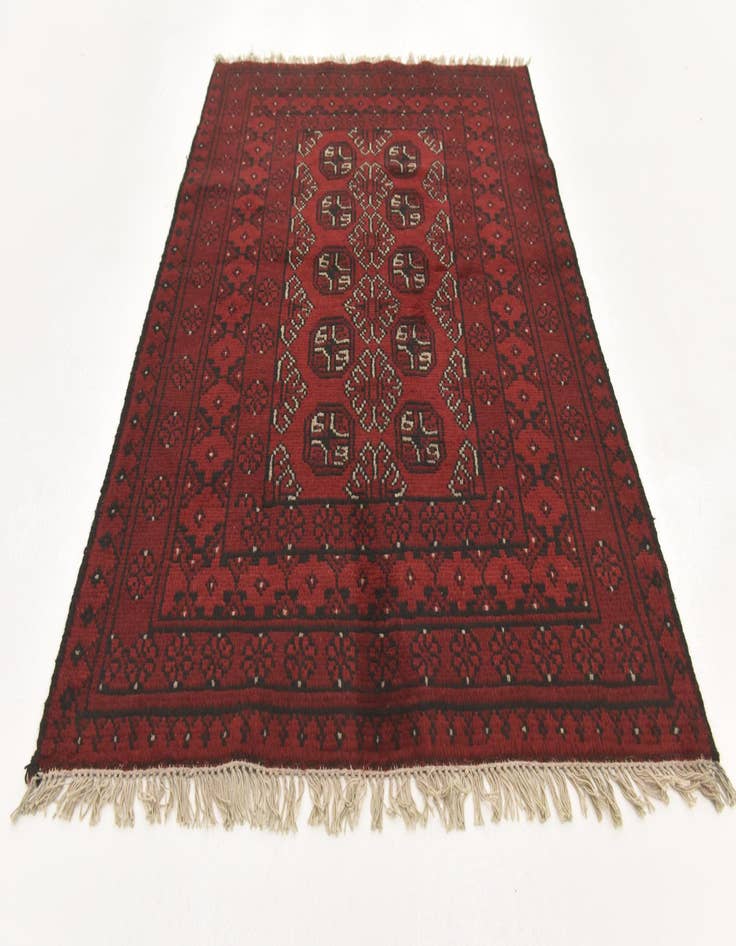 Detail image of 3' 3 x 4' 7  Hand Knotted Afghan Akhche Wool Rug