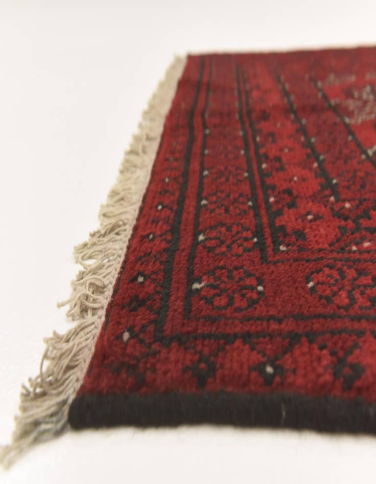 Detail image of 3' 3 x 4' 7  Hand Knotted Afghan Akhche Wool Rug