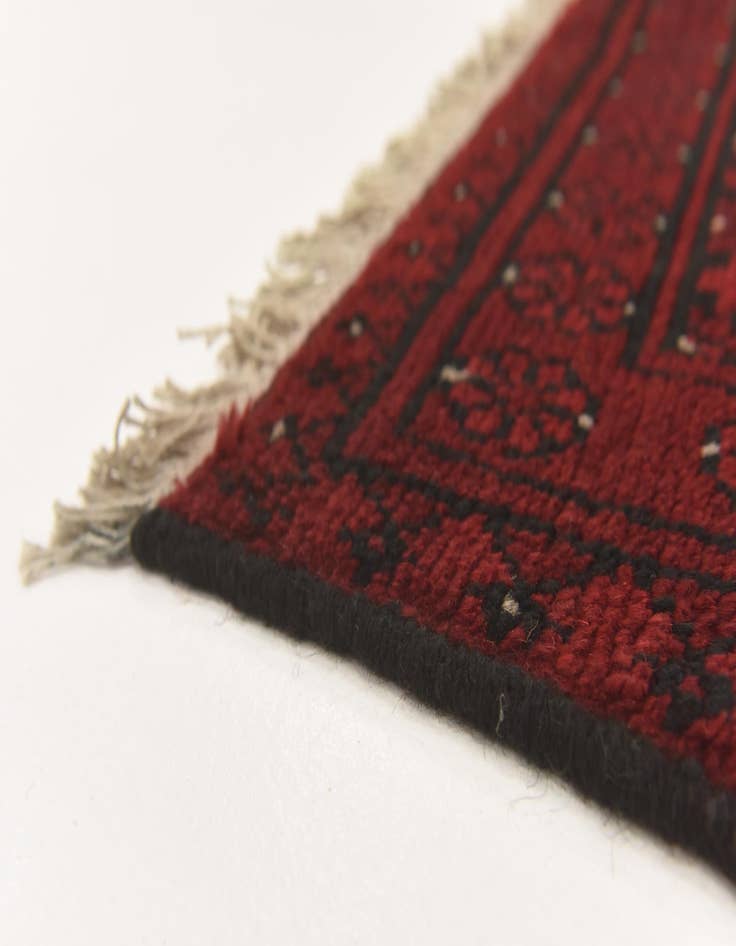 Detail image of 3' 3 x 4' 7  Hand Knotted Afghan Akhche Wool Rug