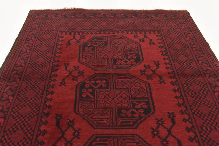Detail image of 3' 5 x 5' 1 Hand Knotted Afghan Akhche Wool Rug