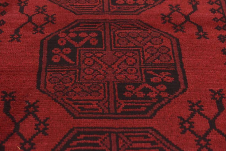 Detail image of 3' 5 x 5' 1 Hand Knotted Afghan Akhche Wool Rug