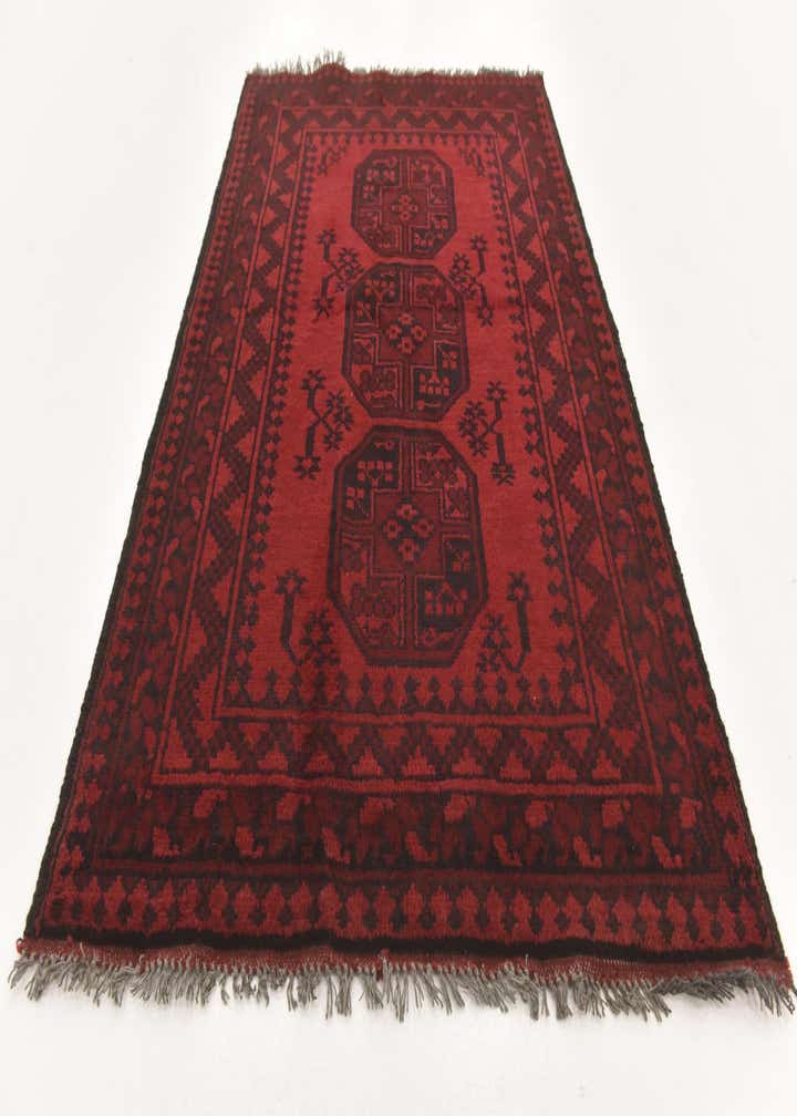 3' 4 x 5' 3 Hand Knotted Afghan Akhche Wool Rug