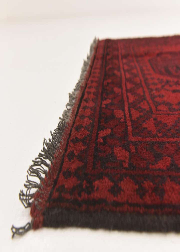 3' 4 x 5' 3 Hand Knotted Afghan Akhche Wool Rug