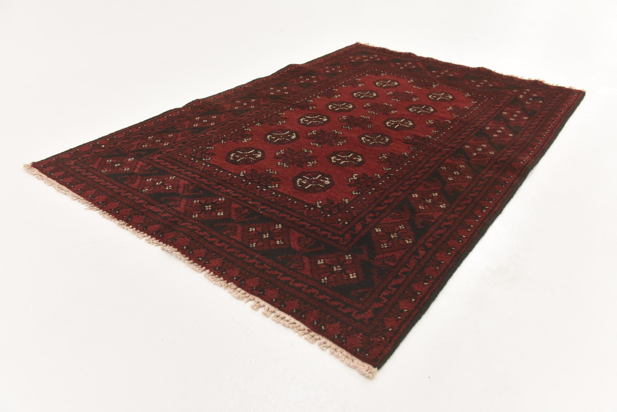 3' 2 x 4' 10 Hand Knotted Afghan Akhche Wool Rug