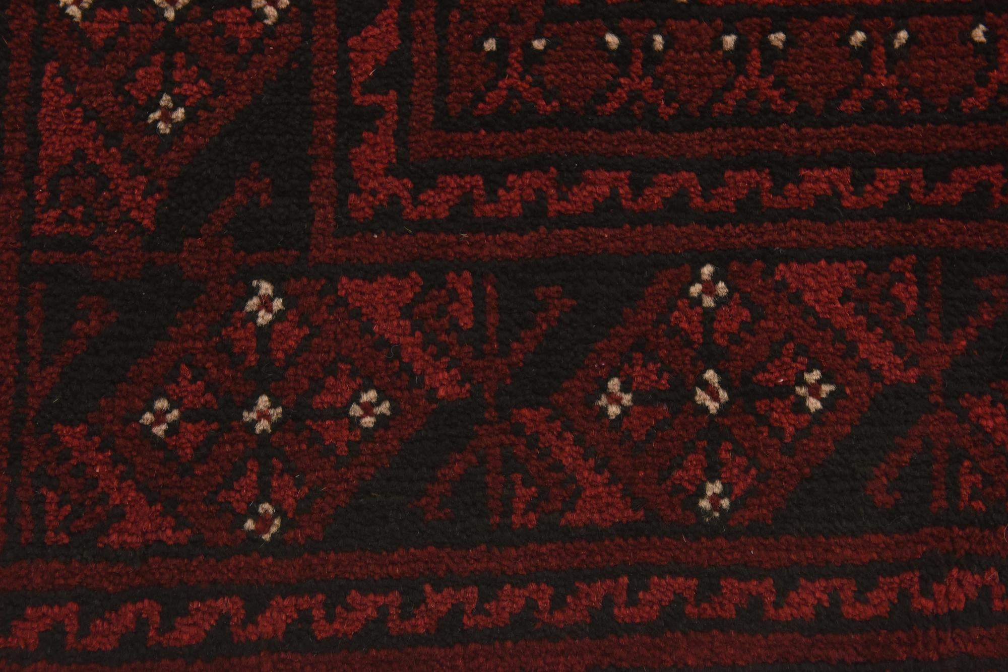 3' 2 x 4' 10 Hand Knotted Afghan Akhche Wool Rug