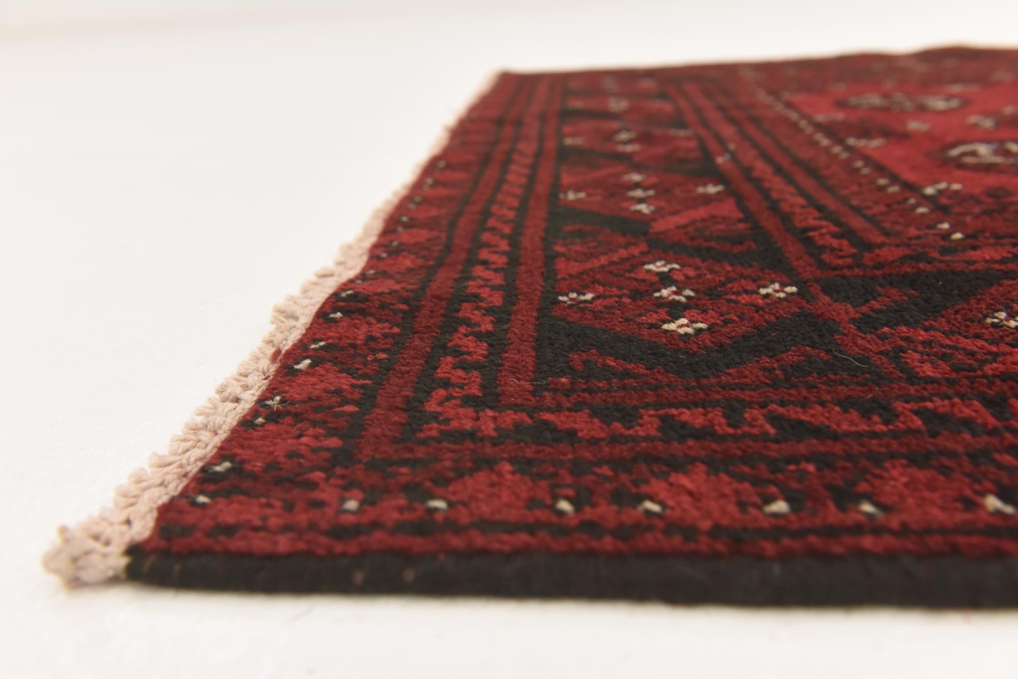 3' 2 x 4' 10 Hand Knotted Afghan Akhche Wool Rug