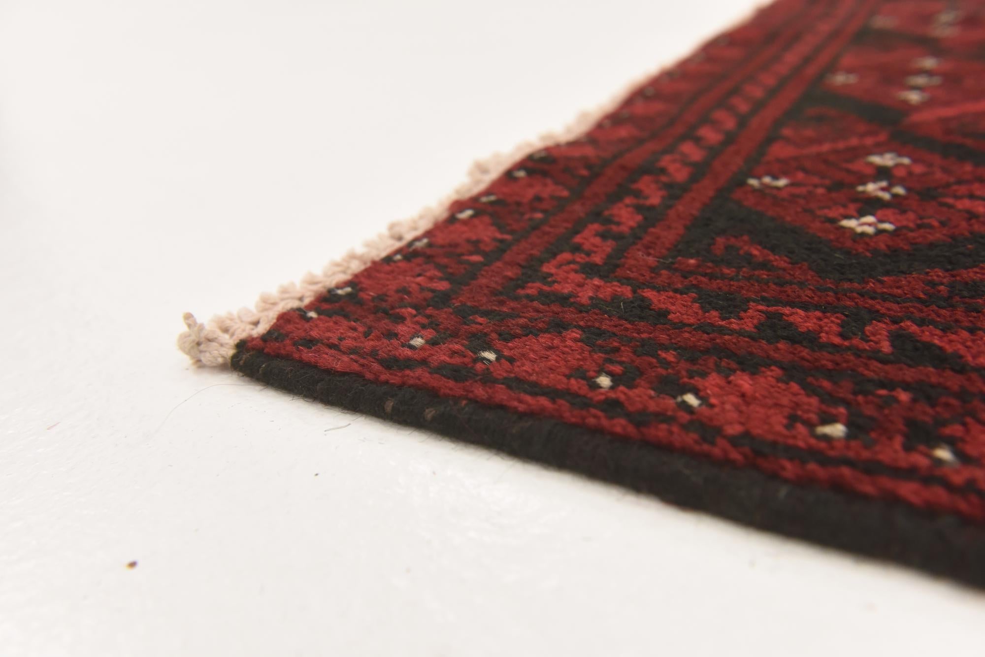 3' 2 x 4' 10 Hand Knotted Afghan Akhche Wool Rug