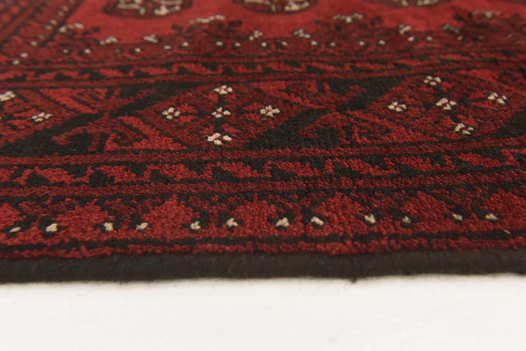 3' 2 x 4' 10 Hand Knotted Afghan Akhche Wool Rug