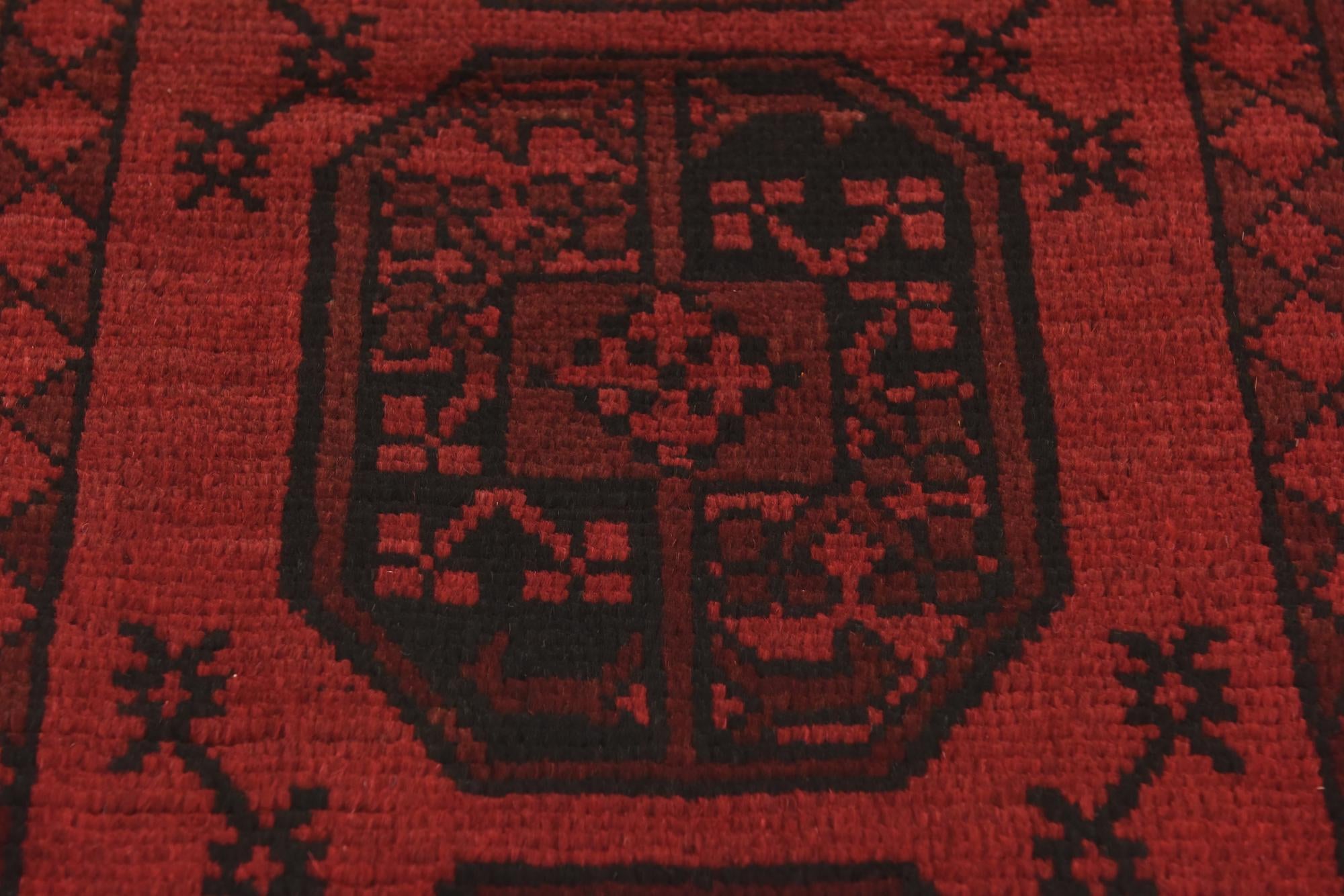 3' 3 x 4' 9 Hand Knotted Afghan Akhche Wool Rug