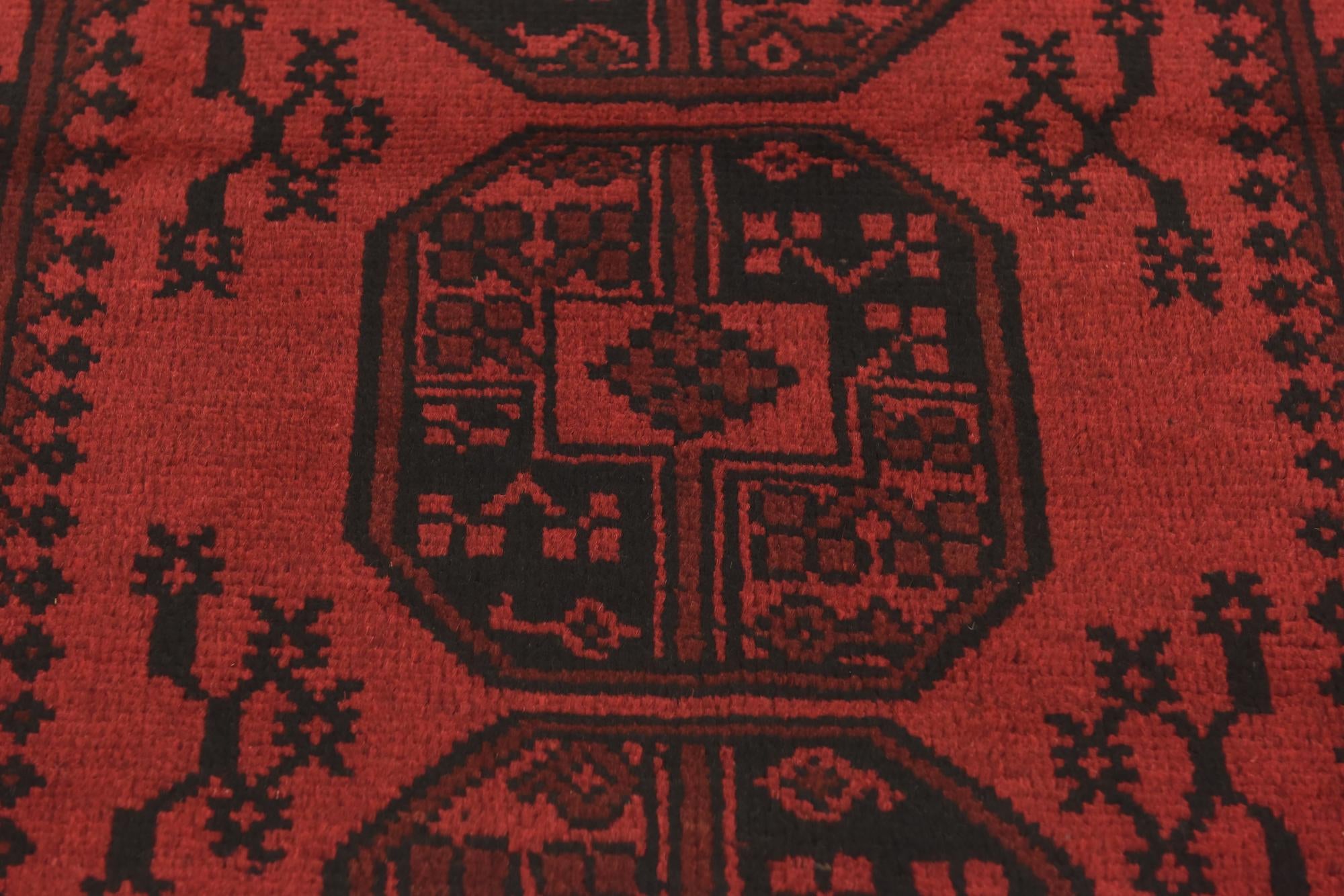 3' 2 x 4' 9 Hand Knotted Afghan Akhche Wool Rug
