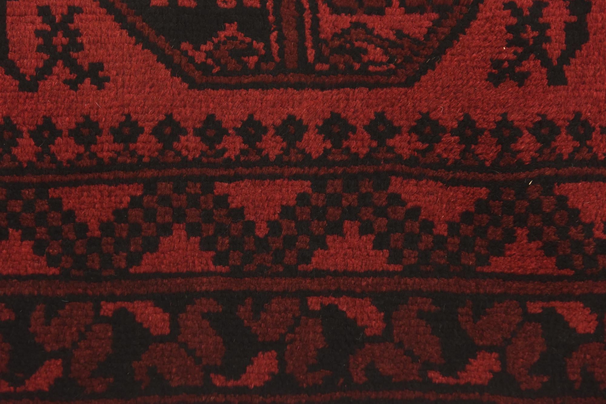 3' 2 x 4' 9 Hand Knotted Afghan Akhche Wool Rug
