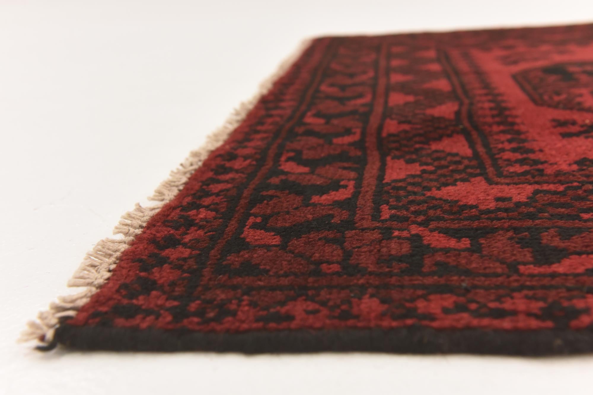 3' 2 x 4' 9 Hand Knotted Afghan Akhche Wool Rug