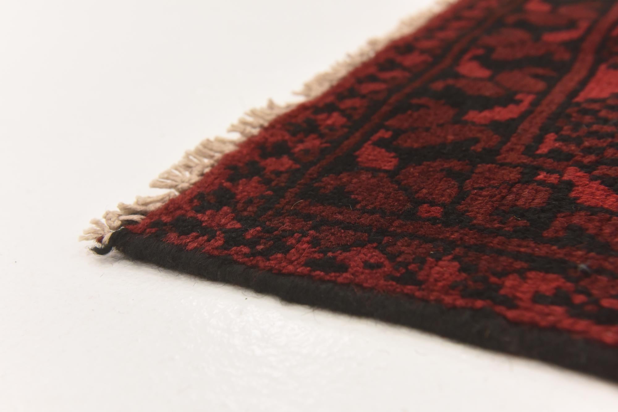 3' 2 x 4' 9 Hand Knotted Afghan Akhche Wool Rug