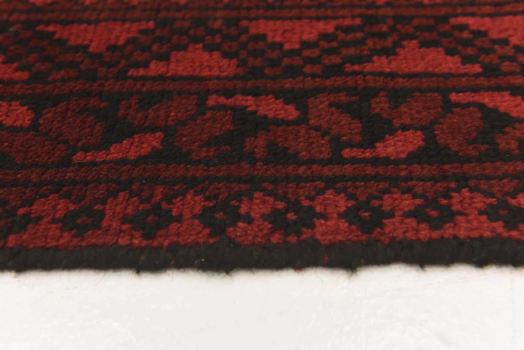 3' 2 x 4' 9 Hand Knotted Afghan Akhche Wool Rug
