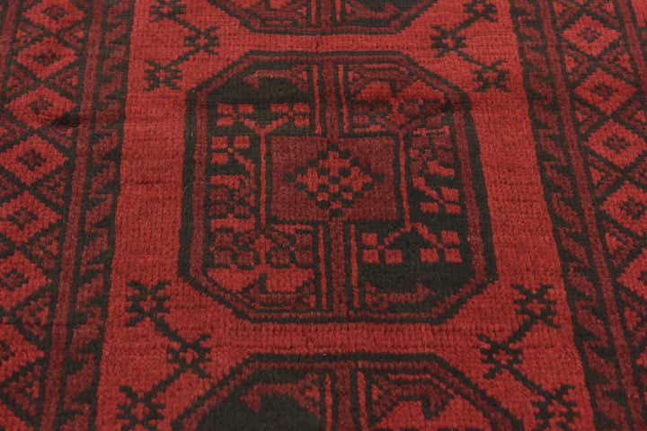 3' 3 x 4' 10 Hand Knotted Afghan Akhche Wool Rug