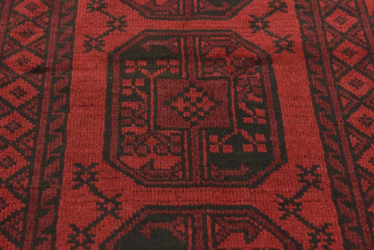Detail image of 3' 3 x 4' 10 Hand Knotted Afghan Akhche Wool Rug