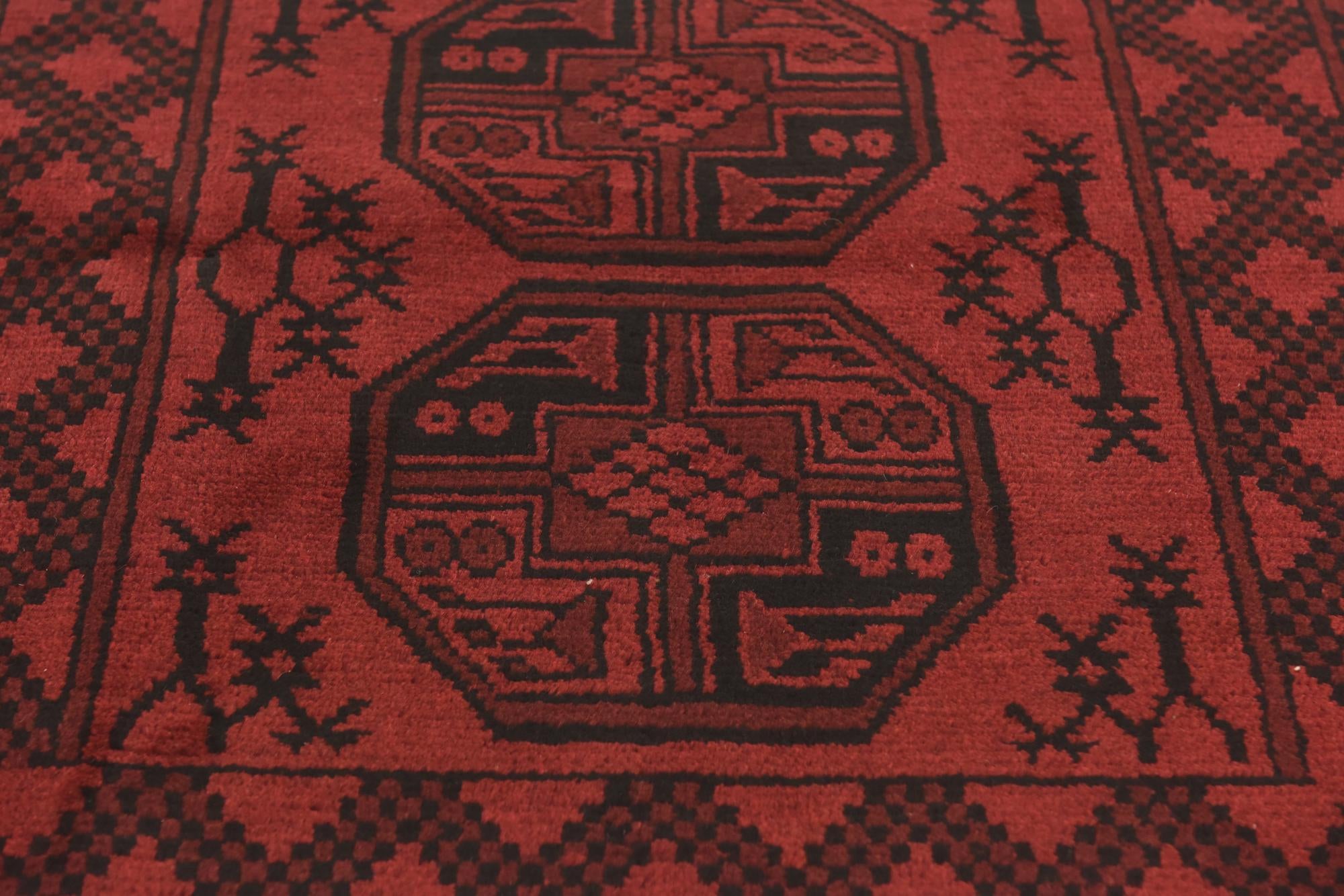 3' 3 x 4' 9 Hand Knotted Afghan Akhche Wool Rug