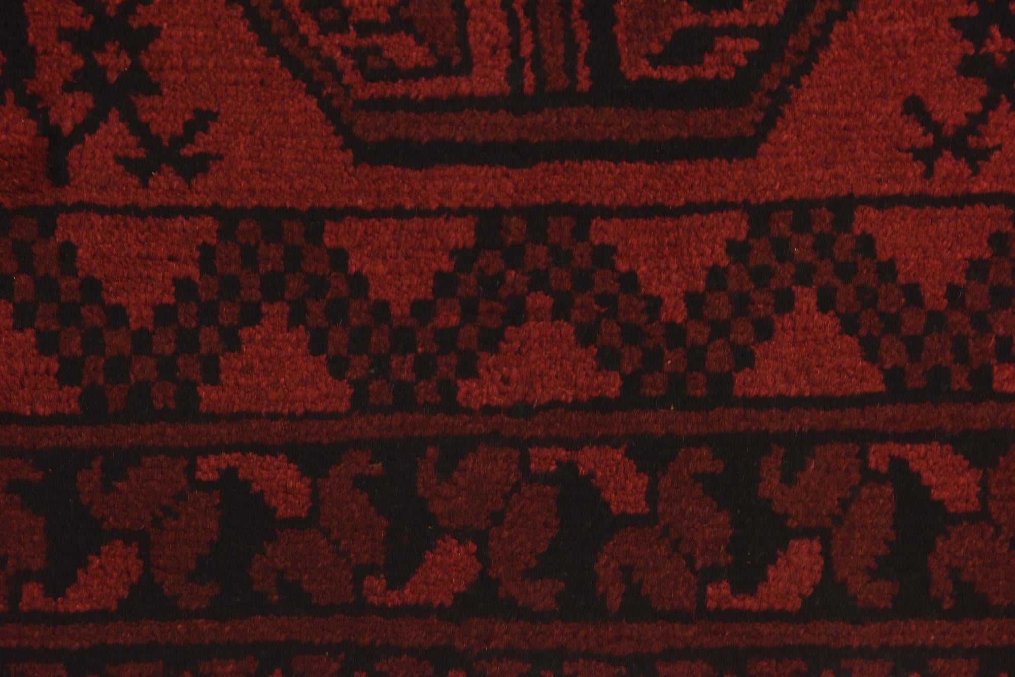 3' 3 x 4' 9 Hand Knotted Afghan Akhche Wool Rug