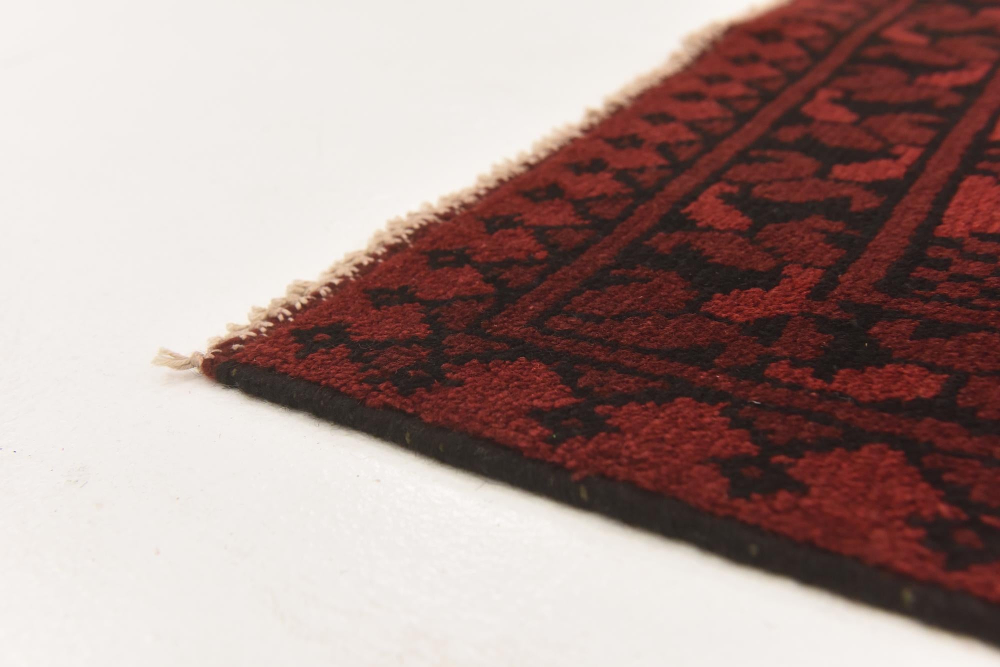 3' 3 x 4' 9 Hand Knotted Afghan Akhche Wool Rug