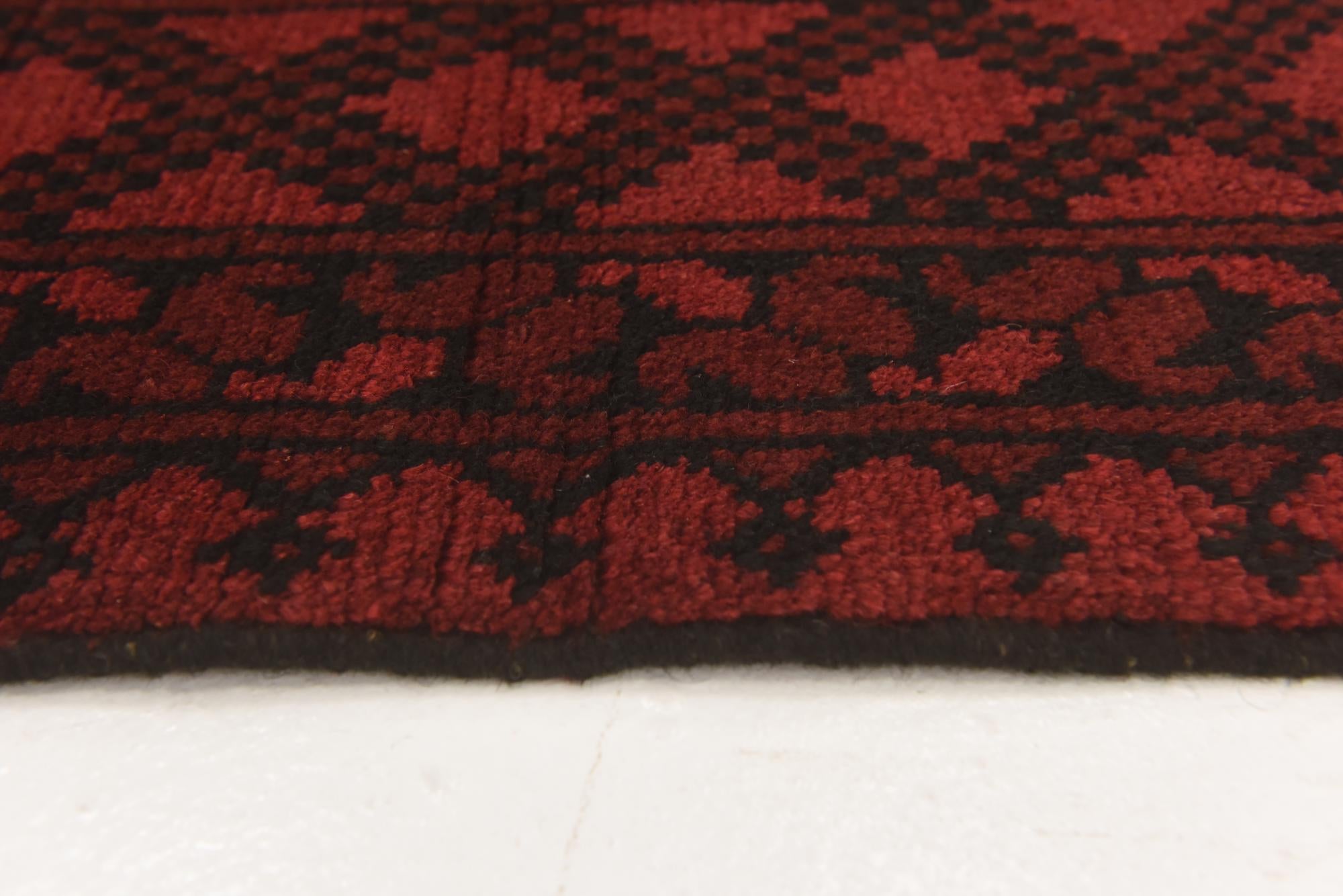 3' 3 x 4' 9 Hand Knotted Afghan Akhche Wool Rug