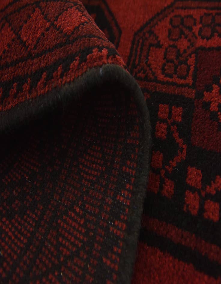 Detail image of 3' 3 x 4' 9  Hand Knotted Afghan Akhche Wool Rug