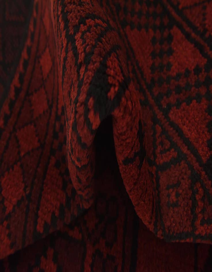 Detail image of 3' 3 x 4' 9  Hand Knotted Afghan Akhche Wool Rug