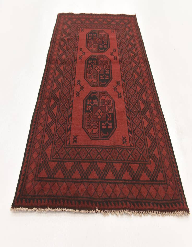 Detail image of 3' 3 x 4' 9  Hand Knotted Afghan Akhche Wool Rug