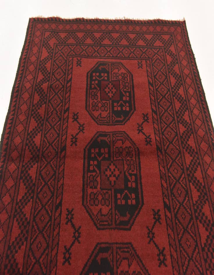 Detail image of 3' 3 x 4' 9  Hand Knotted Afghan Akhche Wool Rug