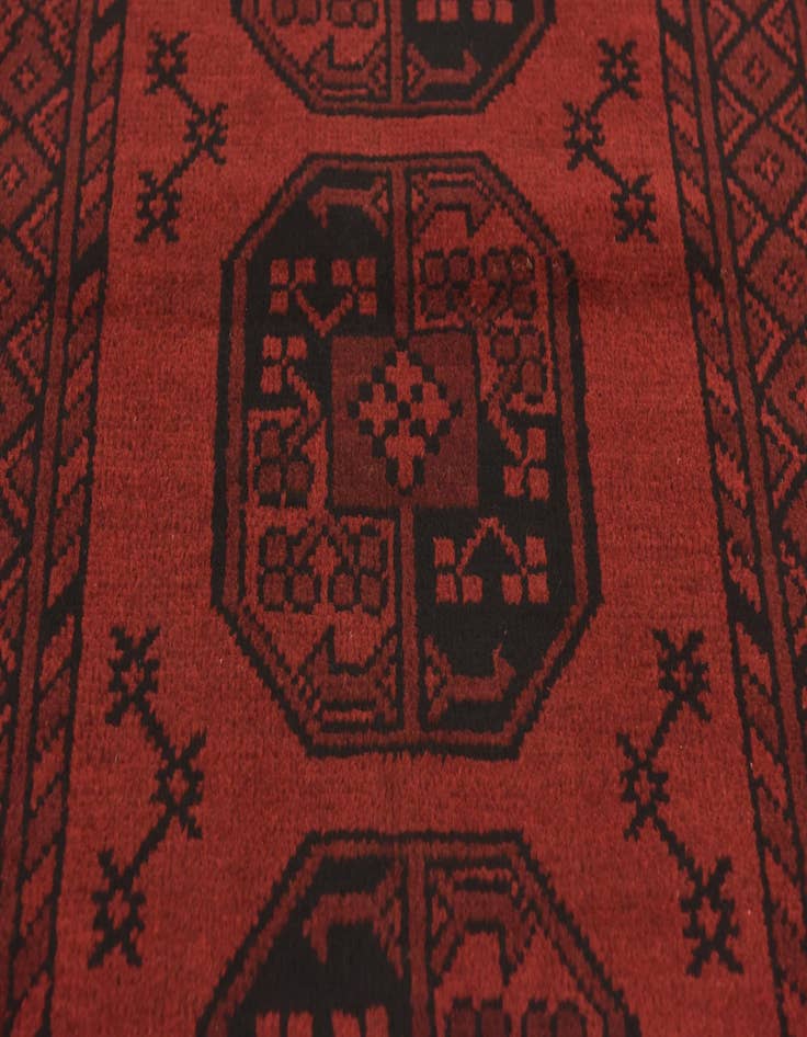 Detail image of 3' 3 x 4' 9  Hand Knotted Afghan Akhche Wool Rug