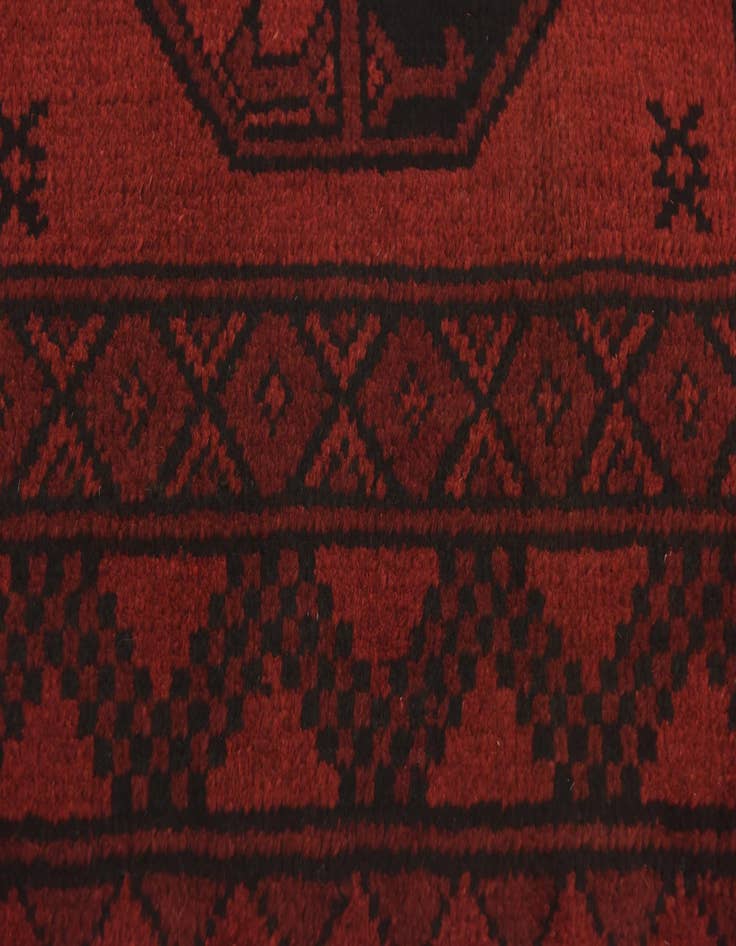 Detail image of 3' 3 x 4' 9  Hand Knotted Afghan Akhche Wool Rug